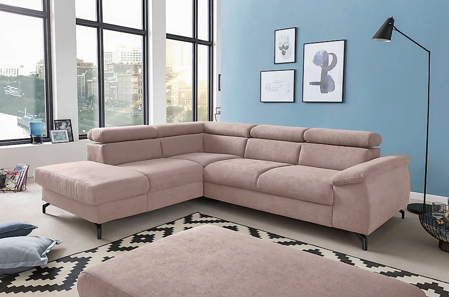 COTTA Ecksofa "Kitty L-Form, B: 249 cm" mit Kopfteilverstellung, optional B günstig online kaufen