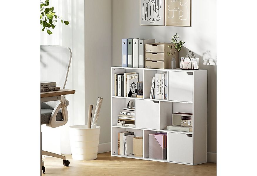HOMCOM Bücherregal 9 Würfelfächer, Standregale 1-tlg., für Wohnzimmer, Büro günstig online kaufen