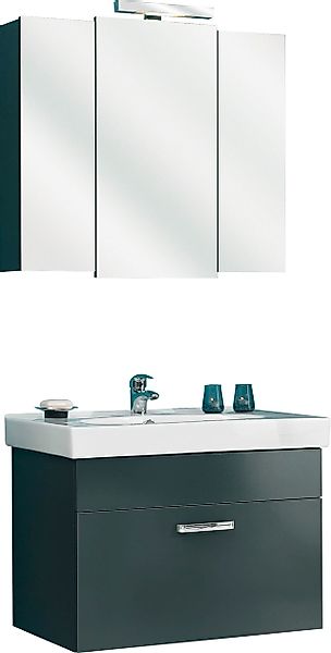 Saphir Badmöbel-Set »Quickset 2-teilig, Keramikwaschtisch mit LED-Spiegelsc günstig online kaufen