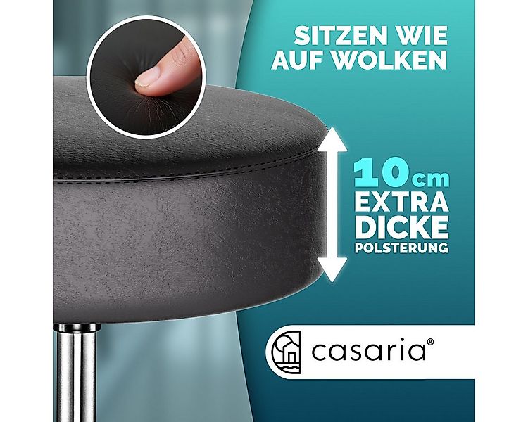 Casaria Drehhocker, Höhenverstellbar 10cm Polsterung 46-60cm Sitzhöhe 360° günstig online kaufen