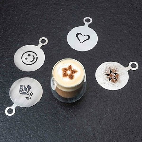 Haushalt International Motivschablone Kaffee-Schablone 4er Set Maße: ca. 12 günstig online kaufen