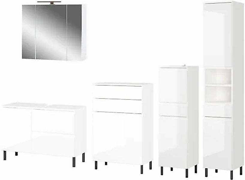 GERMANIA Badmöbel-Set »Scantic«, (5 St.), bestehend aus Kommode, Schrank, H günstig online kaufen