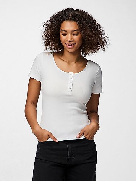 pieces Kurzarmshirt PCKITTE SS TOP NOOS BC Baumwollmischung, slim fit günstig online kaufen