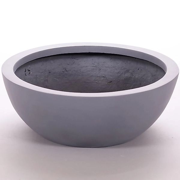 Elegant Einrichten Pflanzkübel Fiberglas Schale-Rund D34xH12cm Grau günstig online kaufen