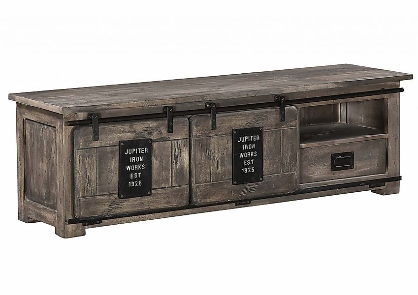 Massivmoebel24 TV-Board (Massivholz), Mango 160x45x50 grau günstig online kaufen