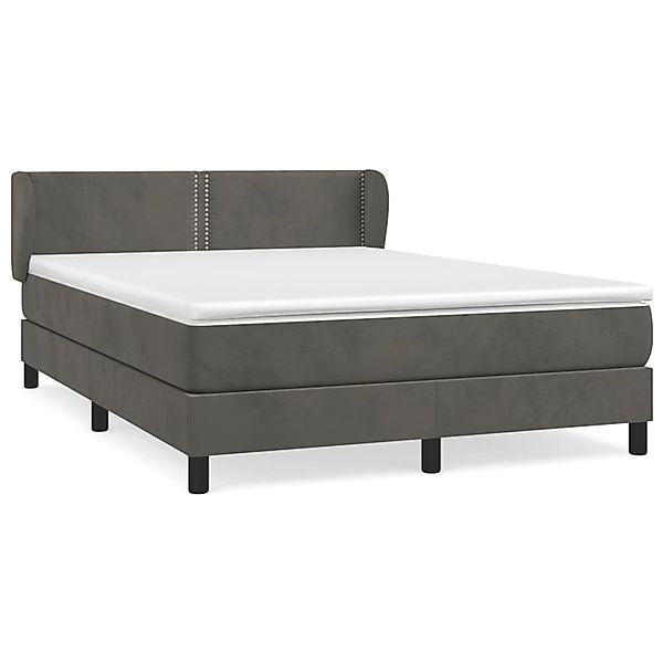 vidaXL Boxspringbett mit Matratze Dunkelgrau 140x190 cm Samt1397005 günstig online kaufen