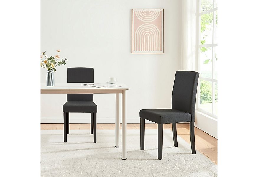 en.casa Esszimmerstuhl (Set, 4 St), »Hamburg« Polsterstuhl Textil Holzbeine günstig online kaufen