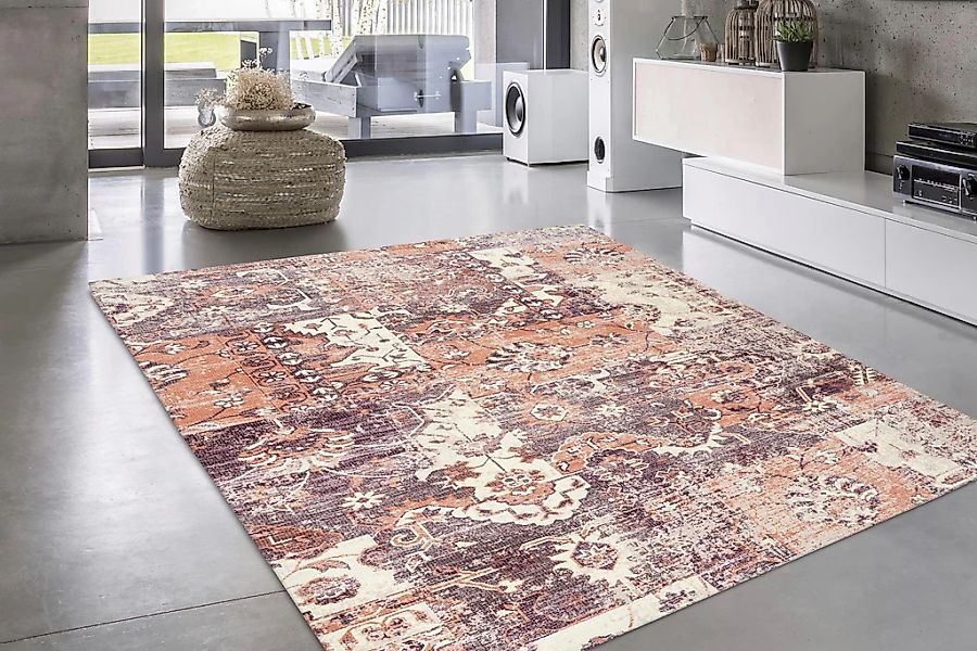 my home Teppich "Salma" rechteckig 10 mm Höhe Vintage Design, Wohnzimmer günstig online kaufen
