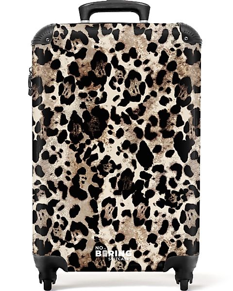 NoBoringSuitcases.com© Hartschalen-Trolley Pantherdruck - Beige - günstig online kaufen