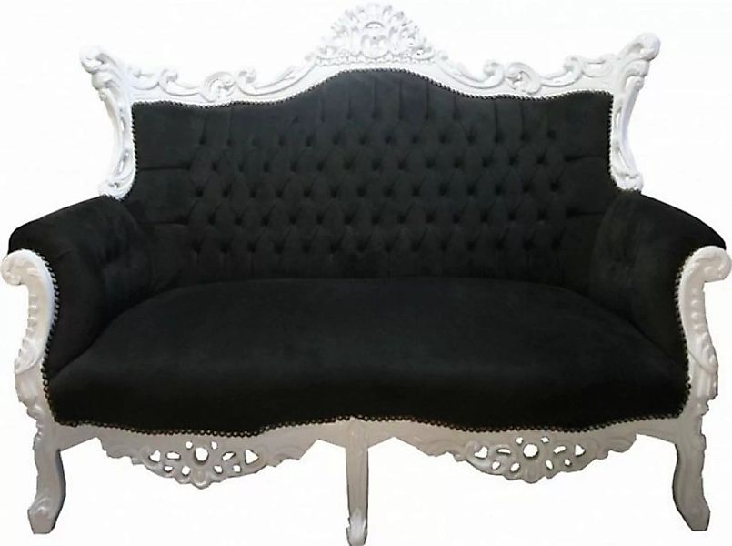 Casa Padrino 2-Sitzer Barock 2-er Sofa Master Schwarz / Weiss - Antik Stil günstig online kaufen