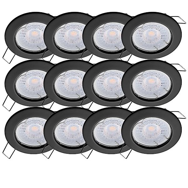 Oktaplex 12er Set Einbauleuchte Sedan inkl. LED-Module Warmweiß 380lm 4,8W günstig online kaufen