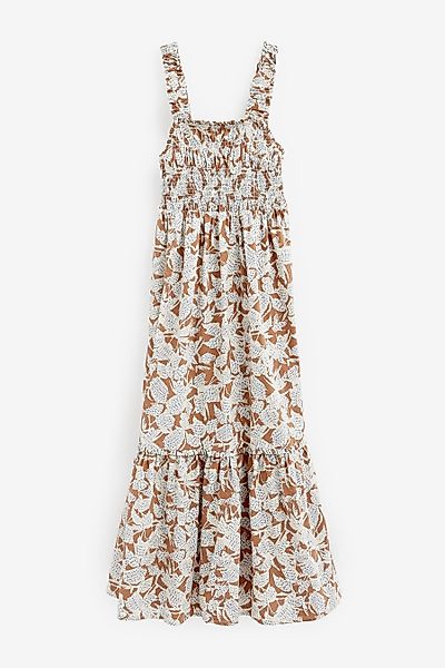 Next Maxikleid Gesmoktes Maxikleid aus Baumwolle, günstig online kaufen