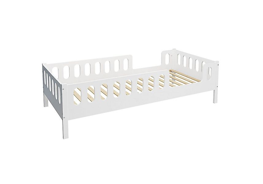 CADANI Kinderbett LARS 200x90 cm - Weiß (abnehmbarer Rausfallschutz), integ günstig online kaufen