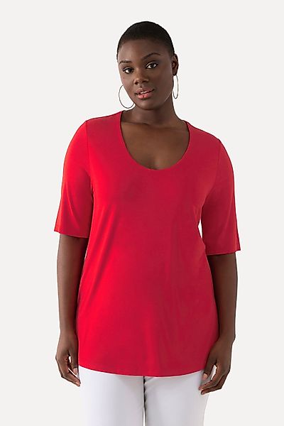 Ulla Popken T-Shirt T-Shirt vorne doppellagig günstig online kaufen