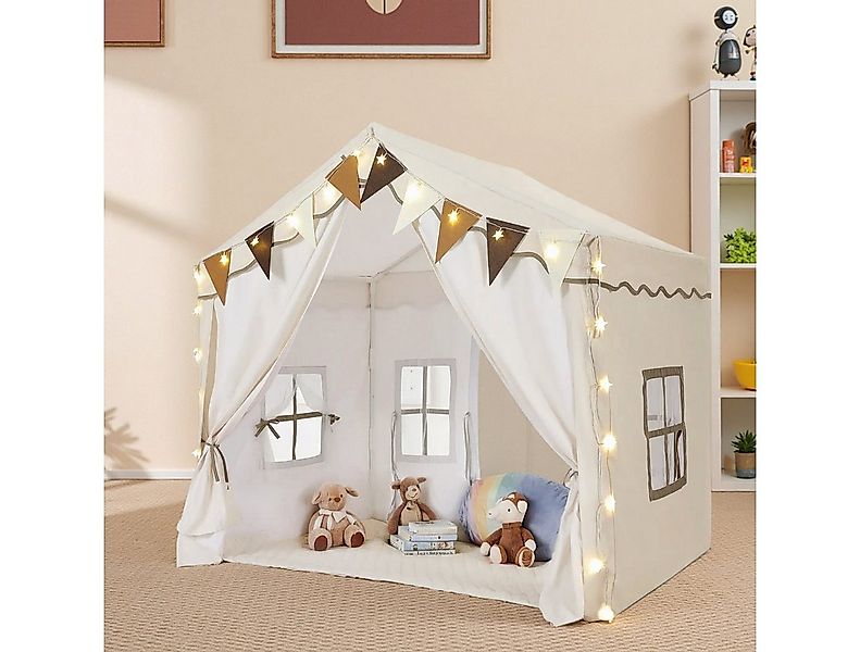 TLGREEN Spielzelt Kinderzelt für Drinnen,Kinder Spielhaus mit Matte & Licht günstig online kaufen