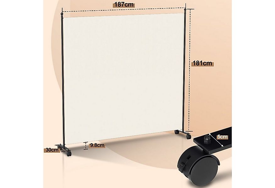 Clanmacy Paravent Raumtrenner mit Rollen Klappbar Garten Sichtschutz Spanis günstig online kaufen