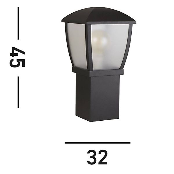 Sockelleuchte Seattle, IP44, schwarz, Höhe 45 cm, Metall günstig online kaufen