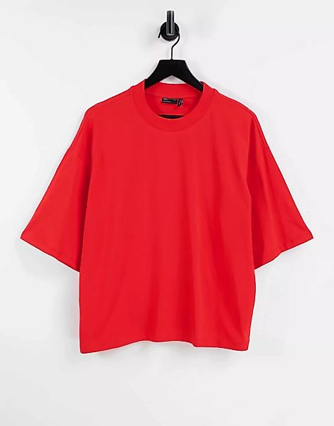 ASOS DESIGN – Kastiges Oversize-T-Shirt in Rot günstig online kaufen