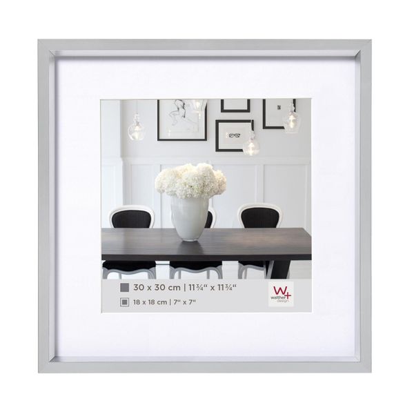 walther design Steel Style Kunststoff Bilderrahmen  30x30 cm Silber günstig online kaufen