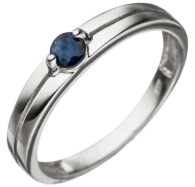 Schmuck Krone Goldring Damenring mit Saphir, 333 Weißgold, Gold 333 günstig online kaufen