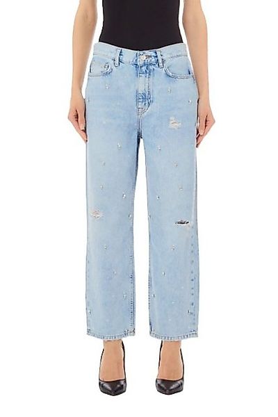 Liu Jo 5-Pocket-Jeans – Gerade geschnittene Cropped-Jeans mit Strass günstig online kaufen