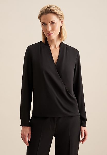 seidensticker Wickelbluse Schwarze Rose Langarm V-Neck günstig online kaufen