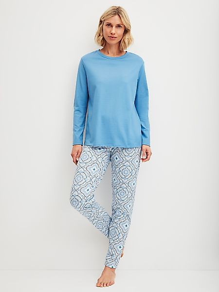 CALIDA Schlafanzug "Cotton Special", (2 tlg.), Langarm, bequem, Baumwolle, günstig online kaufen