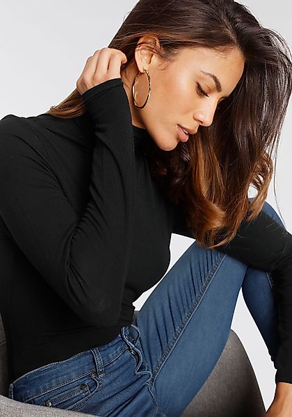 Tamaris Rollkragenshirt Langarm, Basic, aus elastischem günstig online kaufen