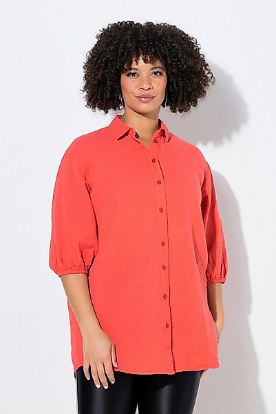 Angel of Style Hemdbluse Hemdbluse oversized Musselin 3/4-Ärmel günstig online kaufen