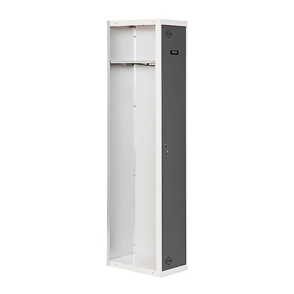PROREGAL Spind AMEGO HxBxT 180 x 40 x 50 cm 1 Abteil Anbaumodul Weiß-Anthra günstig online kaufen