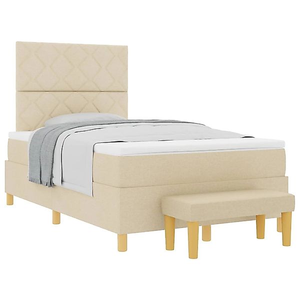 vidaXL Boxspringbett mit Matratze Creme 120 x 200 cm Stoff 3344371 günstig online kaufen