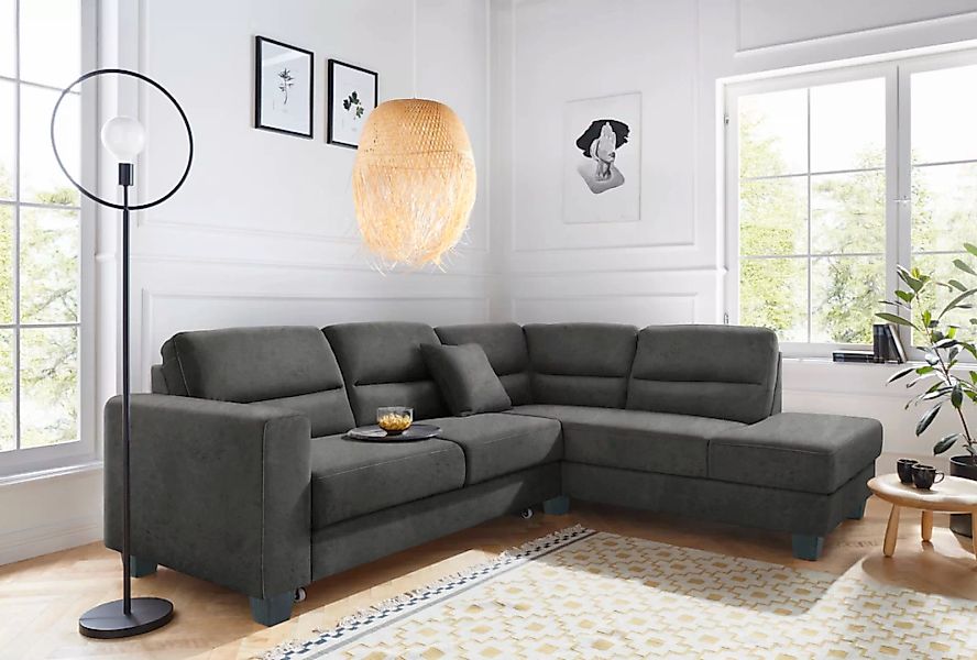 TRENDMANUFAKTUR Ecksofa "Chamber, zeitlos und modern, hoher Sitzkomfort, L- günstig online kaufen