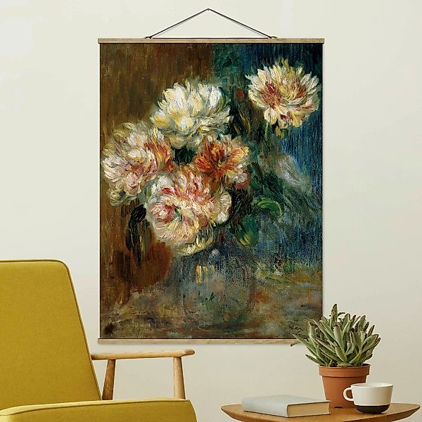 Stoffbild - Hochformat Auguste Renoir - Vase Pfingstrosen günstig online kaufen