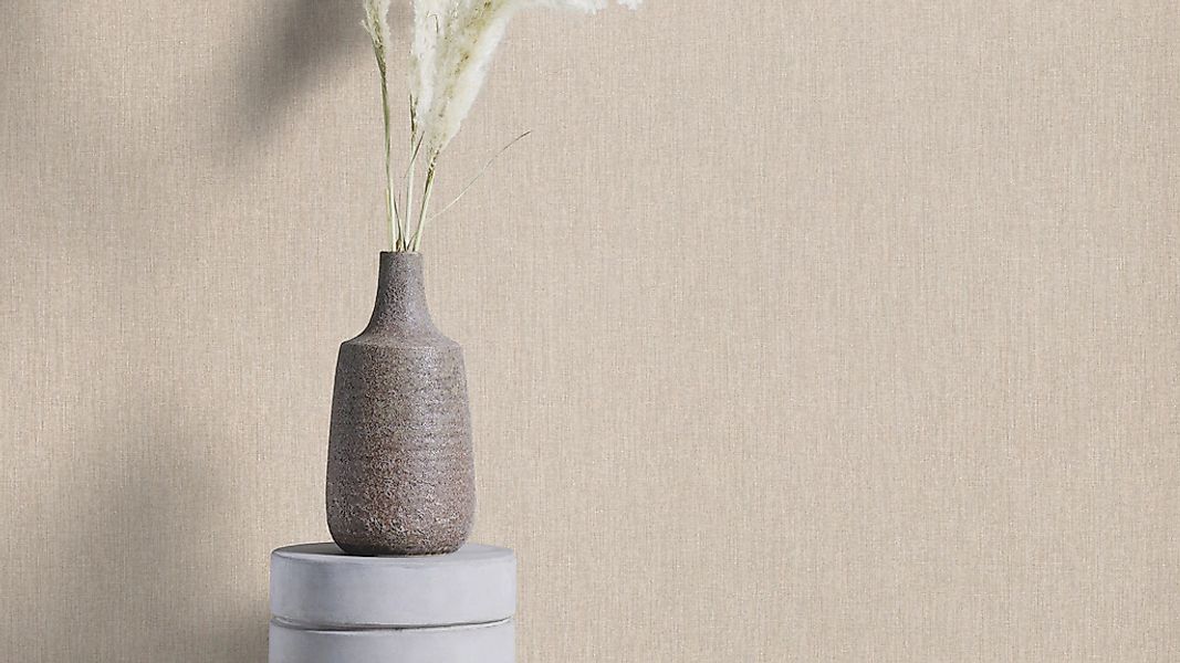 Rasch Papiertapete "Tapete mit Leinenoptik in Beige" unifarben glatt Textil günstig online kaufen