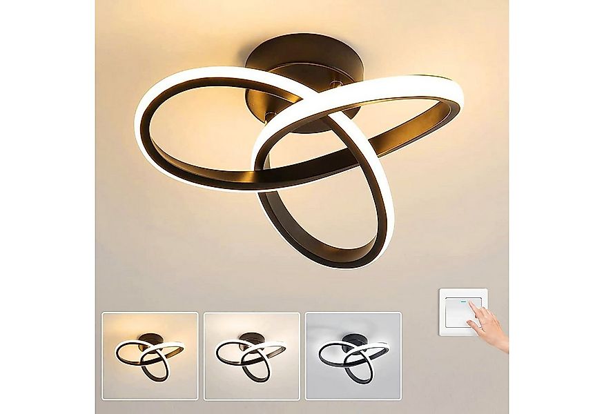 oyajia Deckenleuchte LED Kleeblatt Deckenleuchte 30W 3000LM, Schwarz Dimmba günstig online kaufen