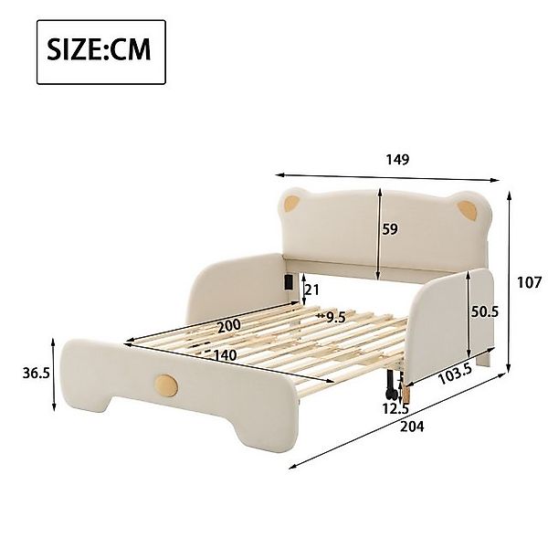 STILVORA Kinderbett 140x200/140x110 Kinderbett mit Ausziehbett Tagesbett in günstig online kaufen