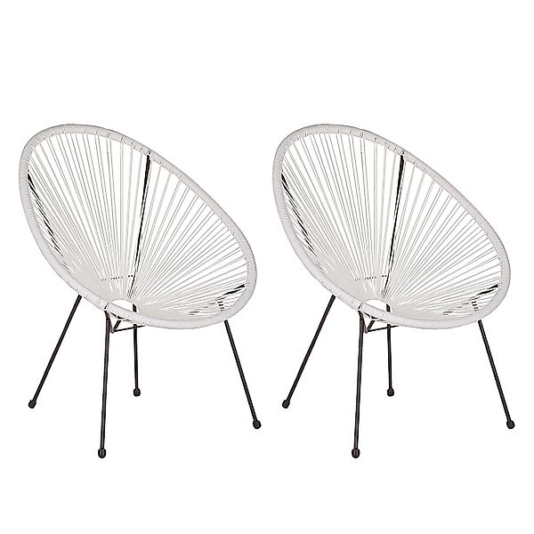 Beliani Cocktailsessel Weiss Schwarz 90x70x87 günstig online kaufen