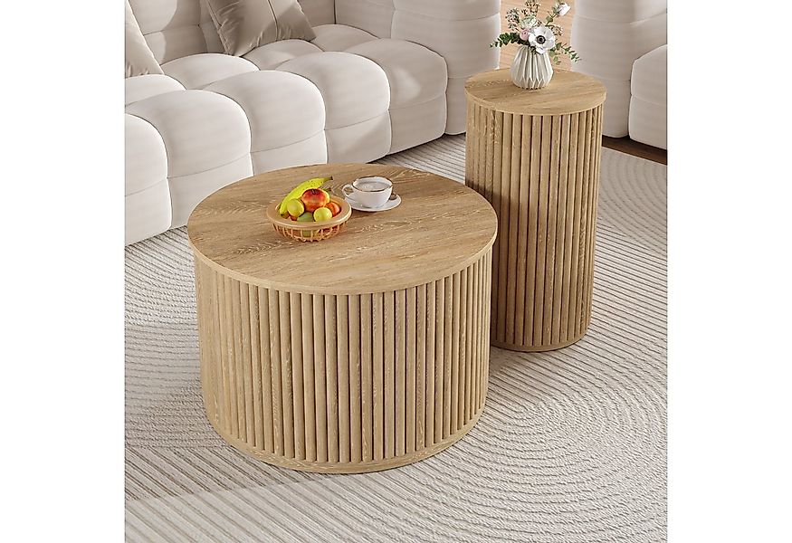 BlingBin Couchtisch Beistelltisch Wohnzimmertisch (1-St., Doppelter runder günstig online kaufen