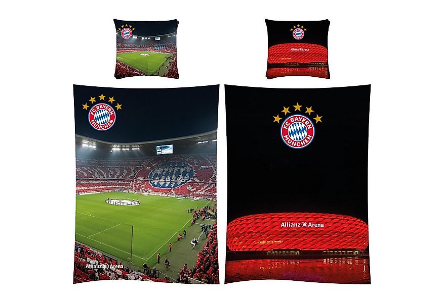 BERONAGE Kinderbettwäsche FC Bayern München Bettwäsche Allianz Arena 135x20 günstig online kaufen