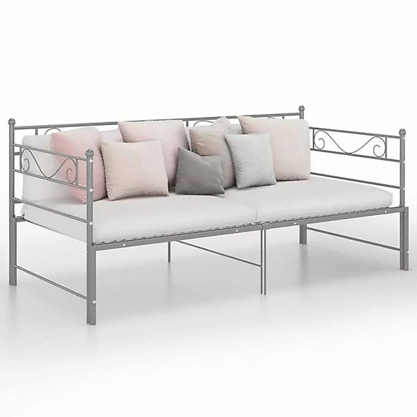 furnicato Bett Tagesbett Ausziehbar Grau Metall 90x200 cm günstig online kaufen