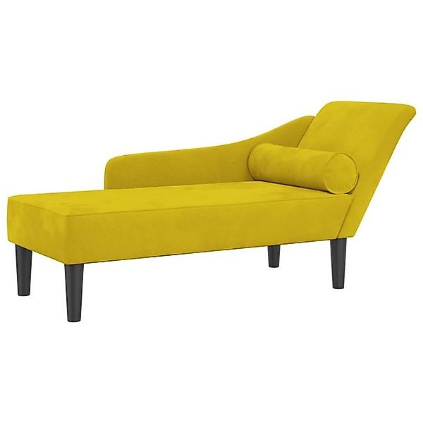 vidaXL Chaiselongue, Chaiselongue mit Kissen Gelb Samt günstig online kaufen