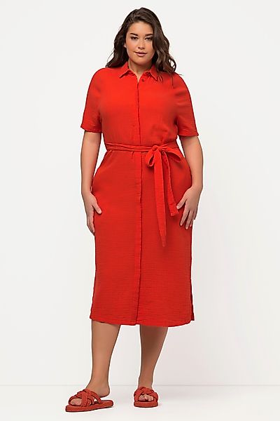Ulla Popken Midikleid Midikleid Hemdkragen Halbarm günstig online kaufen