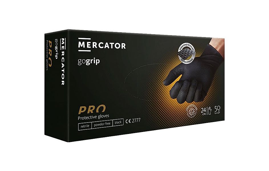 Mercator Einweghandschuhe GoGrip-Pro Nitril Handschuhe mit Diamanttextur (5 günstig online kaufen