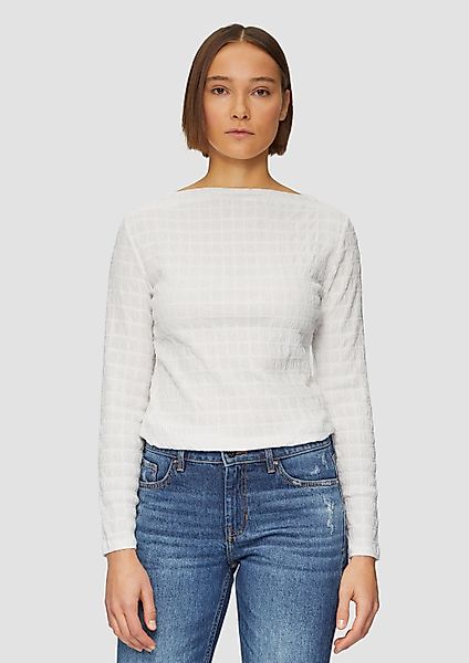 s.Oliver Langarmshirt T-Shirt Jersey-Shirt mit Strukturmuster günstig online kaufen