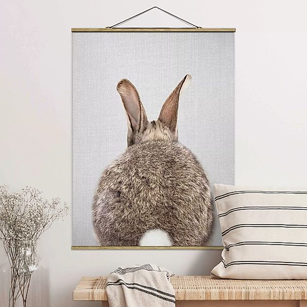 Stoffbild mit Posterleisten Hase von hinten günstig online kaufen