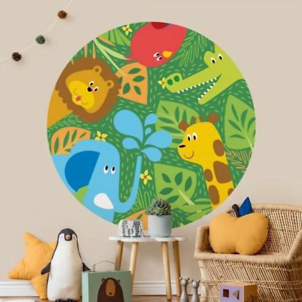 Bilderwelten Runde Tapete selbstklebend Kinderzimmer No.BP4 Zootiere bunt G günstig online kaufen