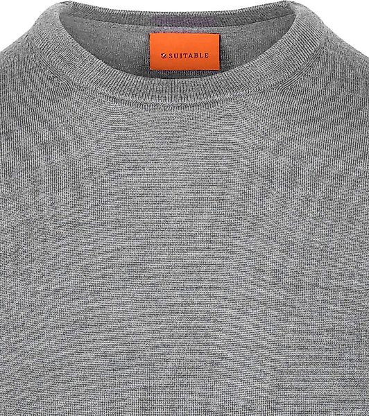 Suitable Merino Rundhals Pullover - Grau - Größe L günstig online kaufen