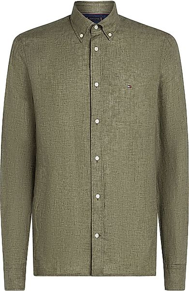 Tommy Hilfiger Hemd Leinen Army - Größe M günstig online kaufen
