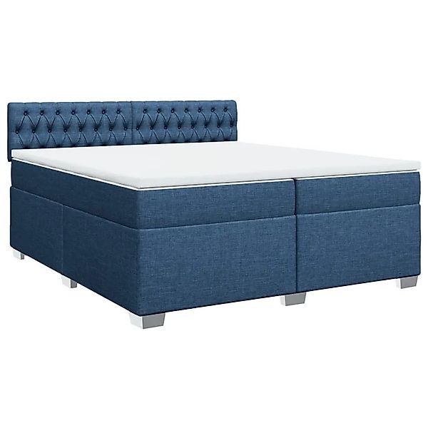 vidaXL Boxspringbett mit Matratze Blau 200x200 cm Stoff 3288308 günstig online kaufen