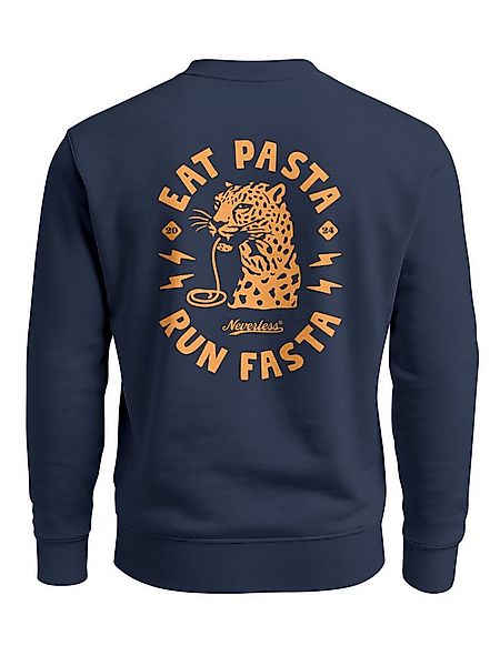 Neverless Sweatshirt Sweatshirt Herren Pullover mit Backprint Eat Pasta Run günstig online kaufen